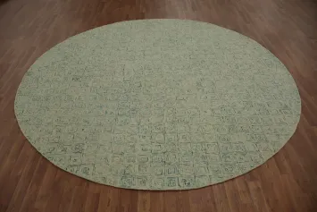 Abstract Wool Tufted Modern Round Area Rug 9x9