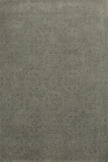 Hand tufted Muted Gray Area Rugs Decorated with Circular Motifs