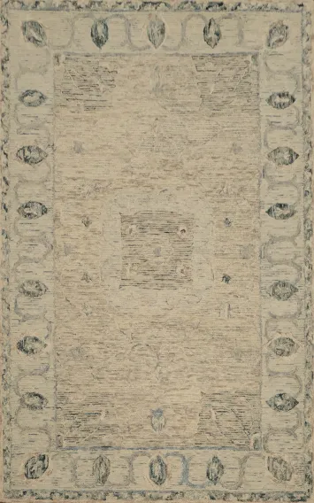 Elegant Beige Oriental Area Rug 5x8