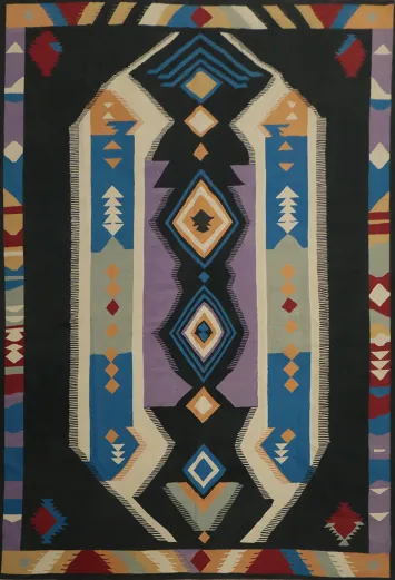 Geometric Kilim Turkish Large Rug 12x15