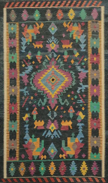 Geometric Kilim Turkish Area Rug 6x10