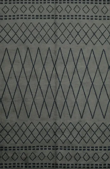 Contemporary Grey Moroccan Area Rug 8x10 with Geometric Patterns
