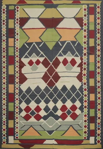 Geometric Kilim Turkish Area Rug 10x13