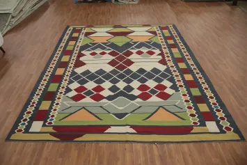 Geometric Kilim Turkish Area Rug 10x13