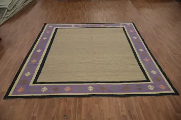 Geometric Kilim Square Wool Area Rug 10x10