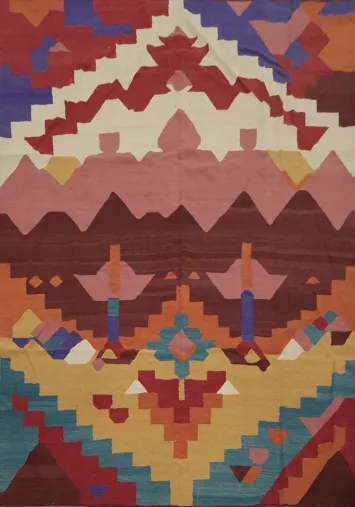 Vibrant Geometric Kilim Area Rug 8x10 for Modern Homes