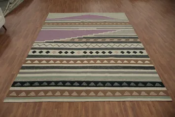Geometric Elegance Perfect Blend of Style Kilim Area Rug 9x12