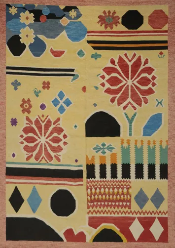 Geometric Kilim Turkish Area Rug 10x13
