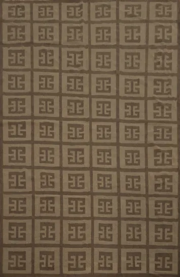 Brown Geometric Kilim Turkish Area Rug 10x13