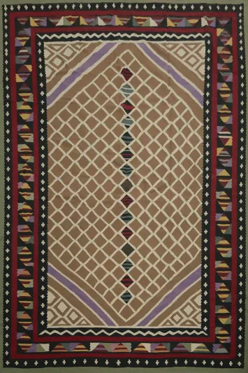 Geometric Patterned Tribal Kilim Large Rug 12x15