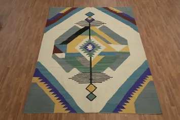 Colorful Art Kilim Area Rug 9x12 to Elevate Any Room Decor