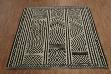 Geometric Kilim Square Wool Area Rug 10x10