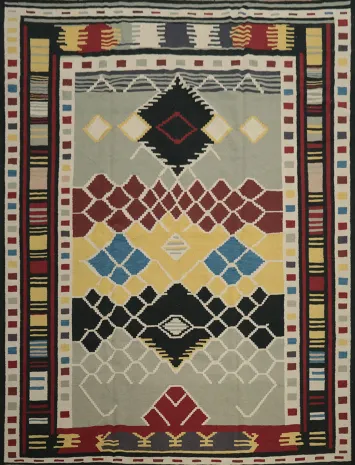 Geometric Kilim Square Wool Area Rug 10x10
