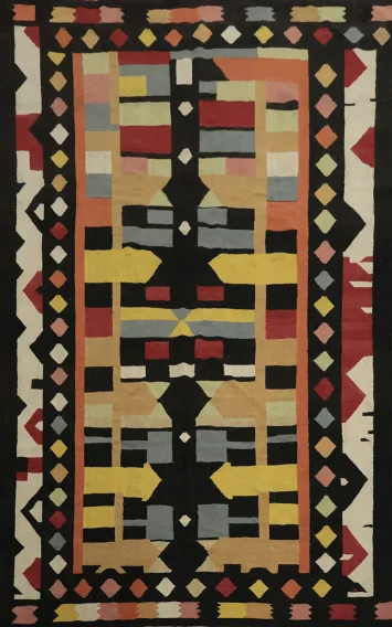 Vibrant Geometric Multi-Color Kilim Area Rug 9x12