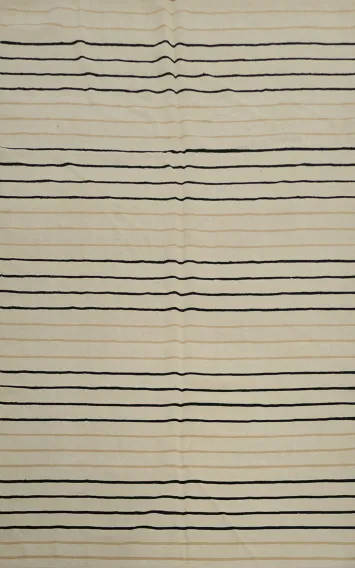 Elegant Minimalist Kilim Area Rug 6x9 with Modern Black Lines