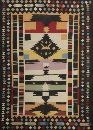 Multicolored Tribal Kilim Area Rug 8x10 Adds Bold Style