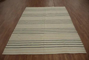 Elegant Kilim Area Rug 6x9 with Classic Horizontal Stripe Design