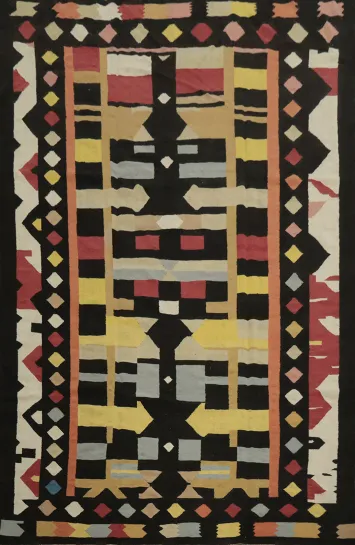 Geometric Kilim Turkish Area Rug 9x12