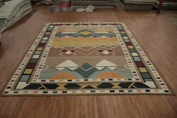Geometric Kilim Turkish Large Rug 12x14