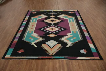 Vibrant Geometric Southwest Inspired Kilim Area Rug 8x10
