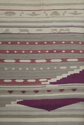Elegant Geometric Patterns Kilim Area Rug 8x10