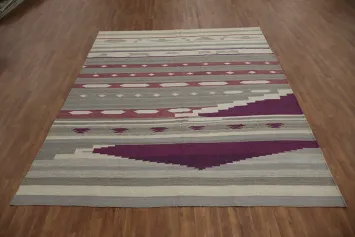 Elegant Geometric Patterns Kilim Area Rug 8x10