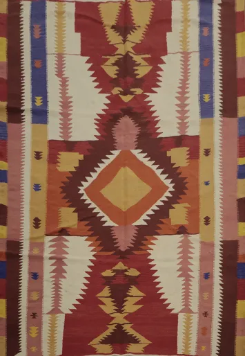Vibrant Geometric Kilim Area Rug 8x10 for a Bold Interior Statement