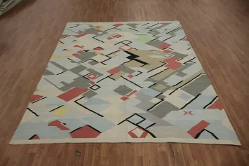 Handwoven Modern Kilim Abstract Area Rug 8x10