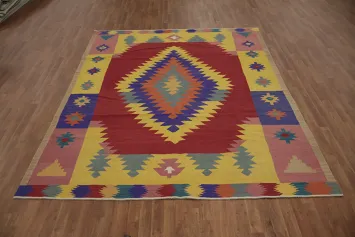 Geometric Kilim Turkish Area Rug 8x10