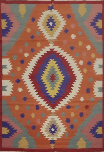 Colorful Kilim Area Rug 8x10 Perfect for Cozy Interiors