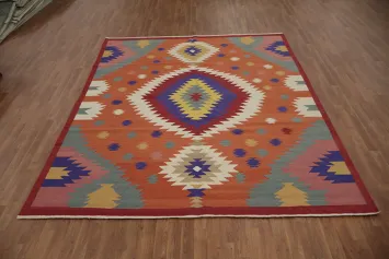 Colorful Kilim Area Rug 8x10 Perfect for Cozy Interiors