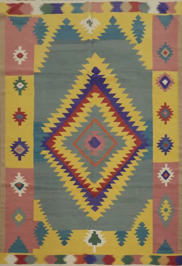 Geometric Kilim Turkish Area Rug 8x10