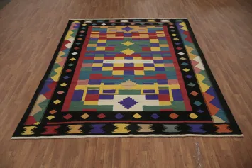 Eye-Catching Kilim Area Rug 8x10 with Intricate Motifs