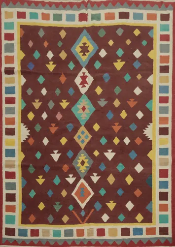 Geometric Kilim Turkish Area Rug 8x10