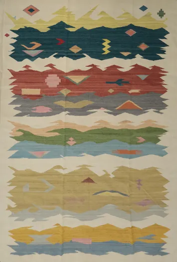 Modern Wool Kilim Turkish Area Rug 8x10