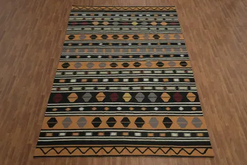 Tribal Wool Kilim Turkish Large Rug 9x14