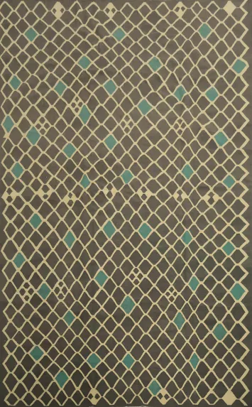 Trellis Wool Kilim Large Area Rug 9x12