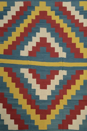 Artisan Woven Kilim Area Rug 9x12 for Contemporary Living