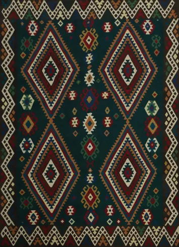 Vibrant Diamond Kilim Area Rug 8x10 with Bold Tribal Patterns