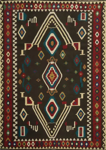 Bohemian Charm: Handwoven Kilim Area Rug 8x10