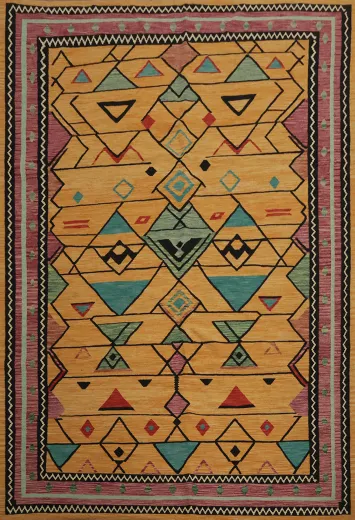 Geometric Kilim Turkish Area Rug 8x10