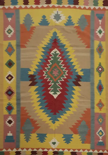Geometric Kilim Turkish Area Rug 8x10