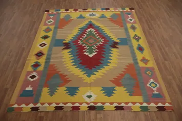 Geometric Kilim Turkish Area Rug 8x10