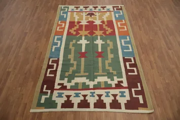 Geometric Kilim Area Rug 6x9 for Bohemian Home Decor