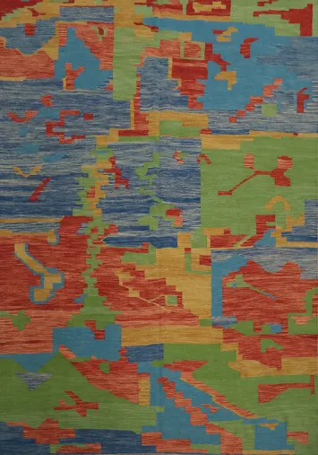 Vibrant Abstract Kilim Area Rug 8x10 to Brighten Any Space Instantly