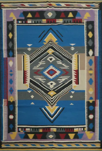 Southwestern Style Kilim Area Rug 8x10 with Rich Colors