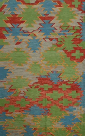 Vibrant Geometric Kilim Area Rug 6x9 for a Colorful Living Space