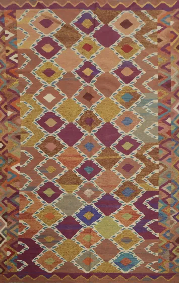 Geometric Kilim Turkish Area Rug 7x10