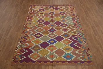 Geometric Kilim Turkish Area Rug 7x10