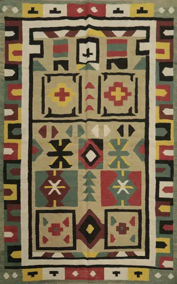 Geometric Kilim Turkish Rug 5x7